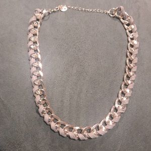 Faux Suede Wrapped Chain Necklace